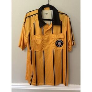 US Soccer Federation Referee Shirt Short Sleeve Yellow Large w/Badge‎